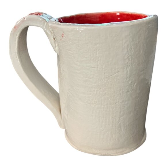 Handmade Ceramic Dragon Mug – Red & White Medieval-Inspired Design - Picture 4 of 7